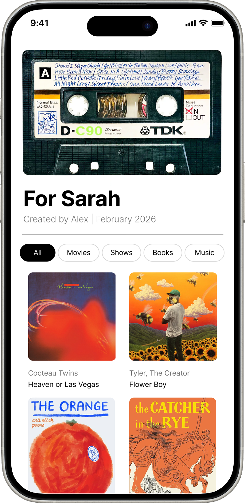 Palette Mixes mobile collection screen